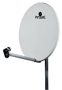Parabole 60cm (60x60) fibre + brides Inox PRIVEL