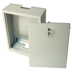 Coffret métal. int. L600xH800xP250mm ép.1.2mm +Perfored steel plate 3points lock